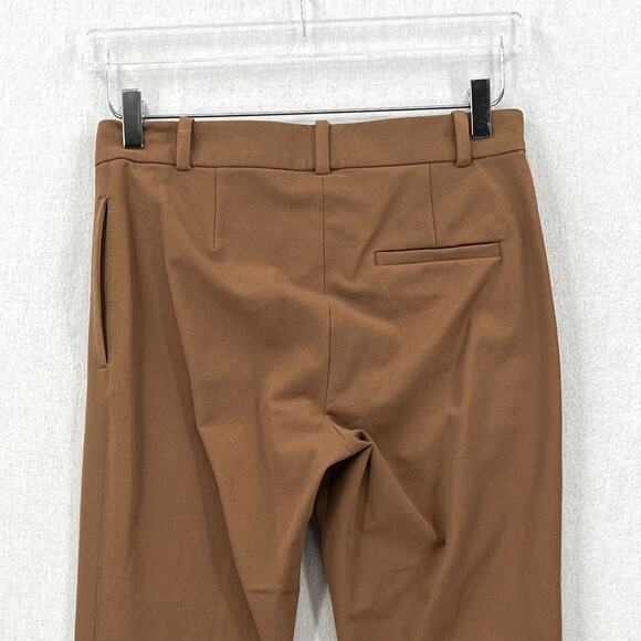 JOSEPH Zoom Gabardine Stretch Trouser Pants Womens 4 Camel Tan Slim Straight Leg - Picture 5 of 15